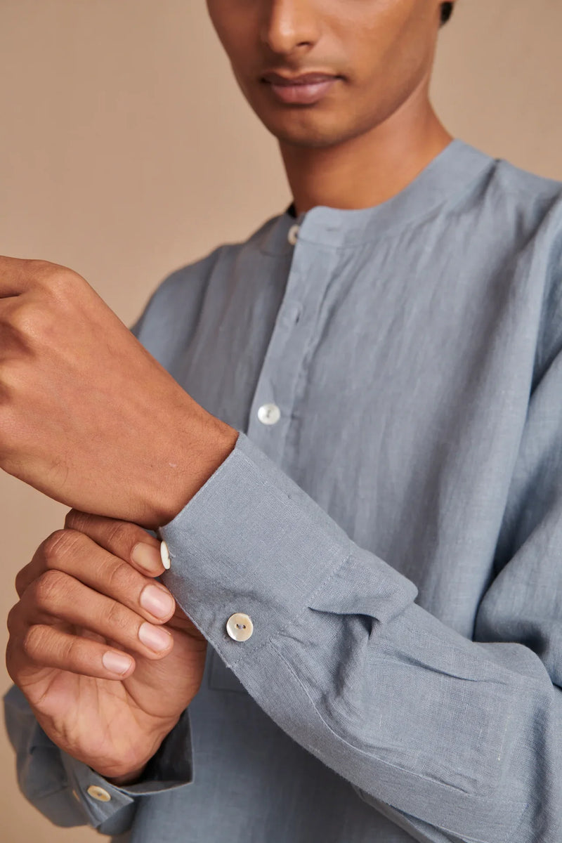 Sky Linen Men's Shirt Kurta linen by Saphed Men for men Worldwide