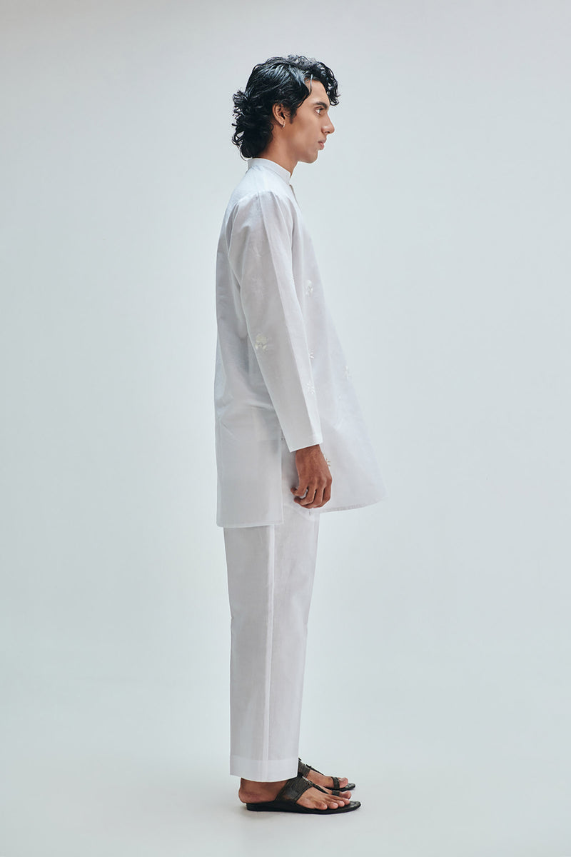 Taj Co-Linen Men’s Straight Pleated Pants cotton linen pant/trouser by Saphed Men in white for men Worldwide