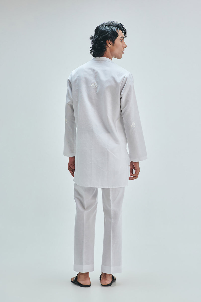 Taj Co-Linen Men’s Straight Pleated Pants cotton linen pant/trouser by Saphed Men in white for men Worldwide