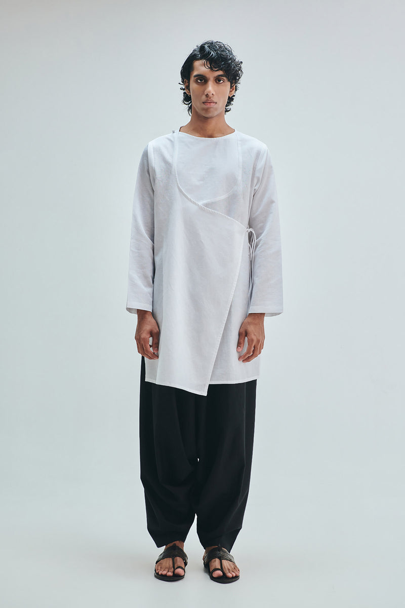 Kohl Co-Linen Men’s Dhoti Drape Pants cotton linen pant/trouser by Saphed Men in black for men Worldwide