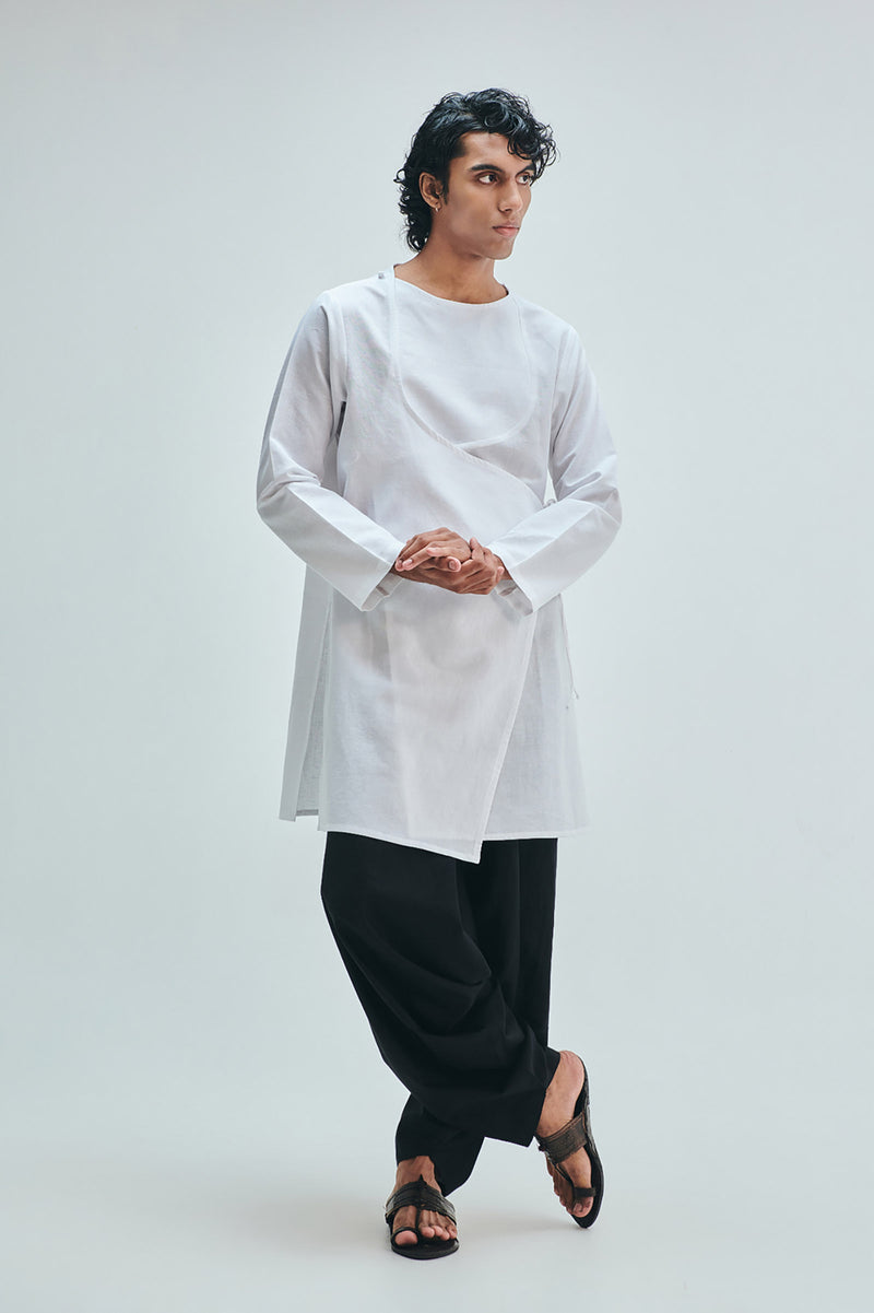 Kohl Co-Linen Men’s Dhoti Drape Pants cotton linen pant/trouser by Saphed Men in black for men Worldwide