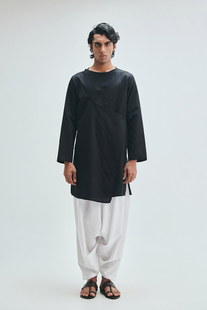 Taj Co-Linen Men’s Dhoti Drape Pants cotton linen pant/trouser by Saphed Men in white for men Worldwide