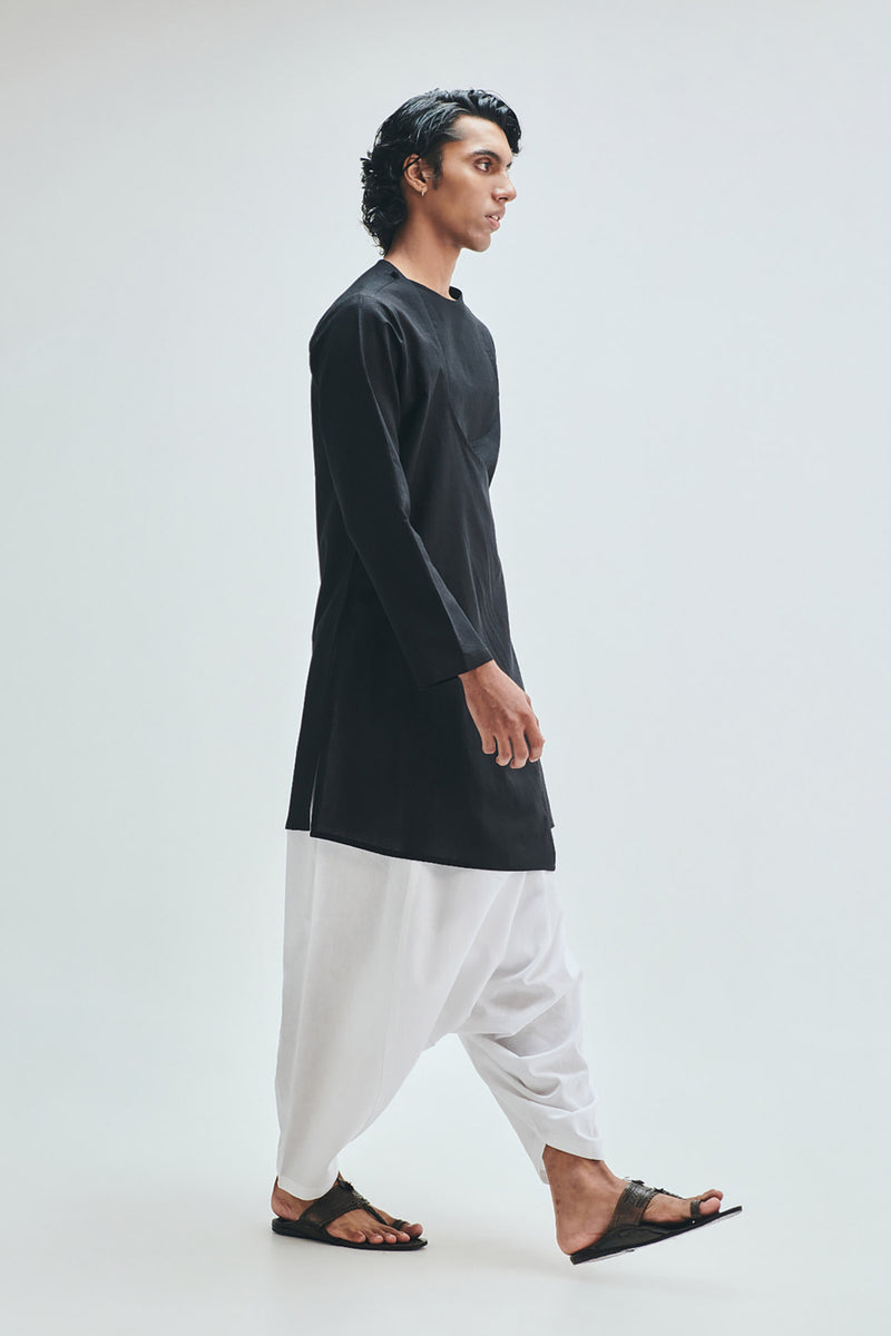 Taj Co-Linen Men’s Dhoti Drape Pants cotton linen pant/trouser by Saphed Men in white for men Worldwide