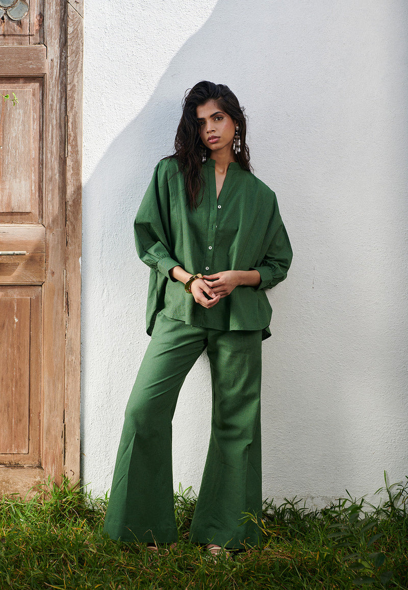Thyme Co-Linen Dolman Shirt Set linen by Saphed for women Worldwide