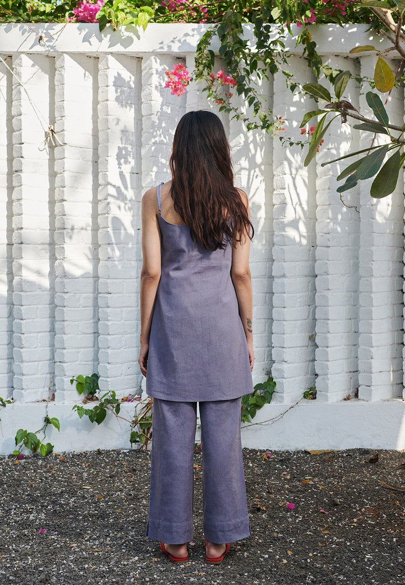 Dusk Co-Linen Straight Pants linen by Saphed for women Worldwide