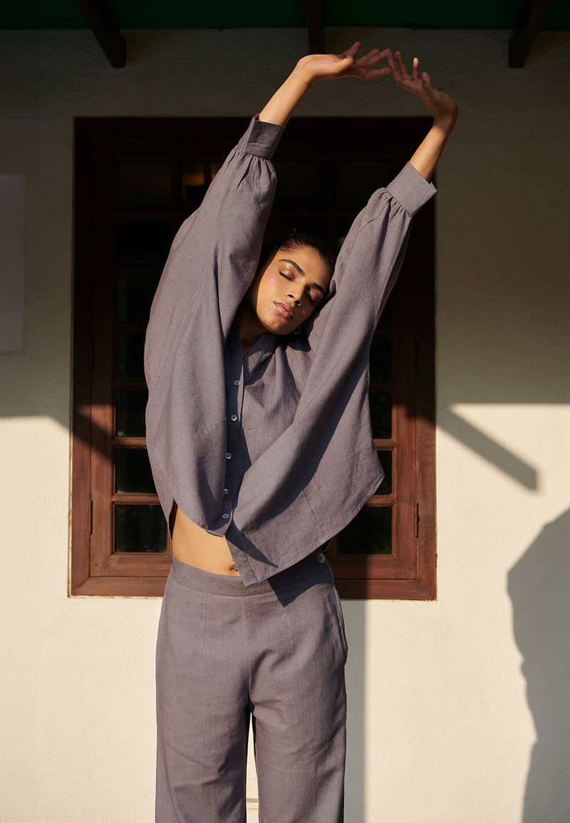 Dusk Co-Linen Dolman Shirt linen by Saphed for women Worldwide