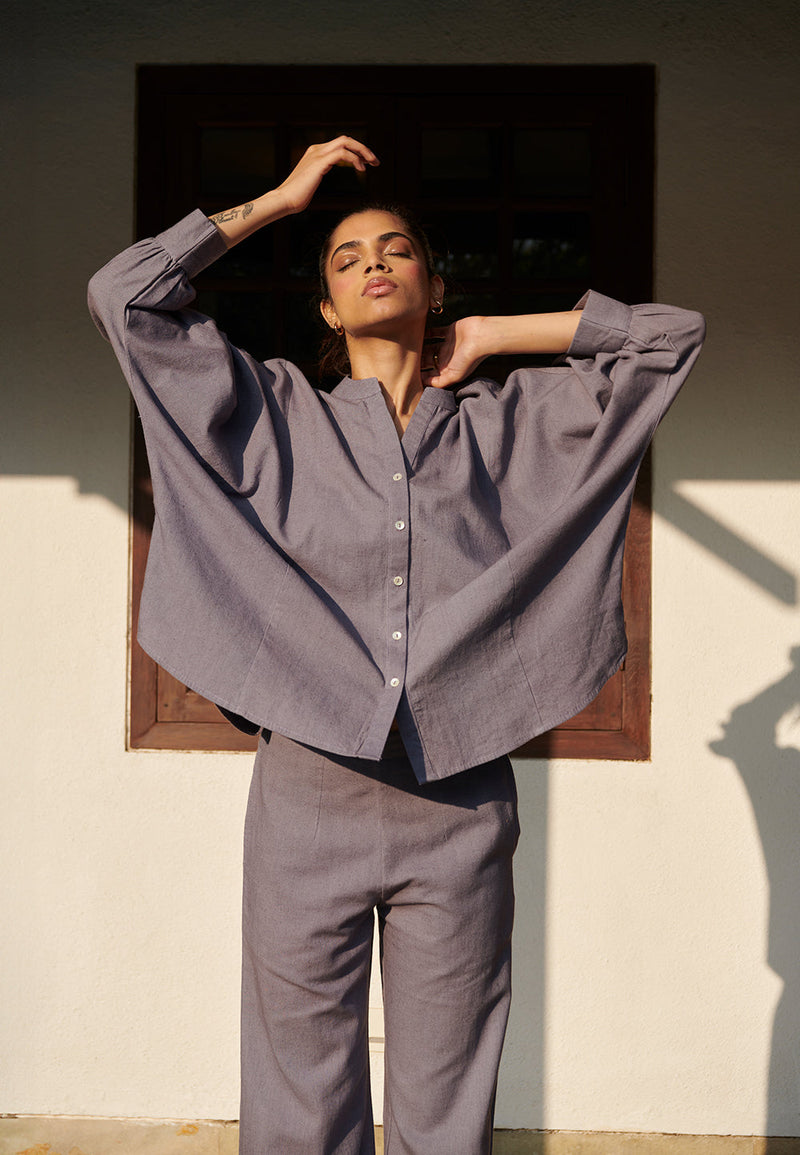 Dusk Co-Linen Dolman Shirt linen by Saphed for women Worldwide