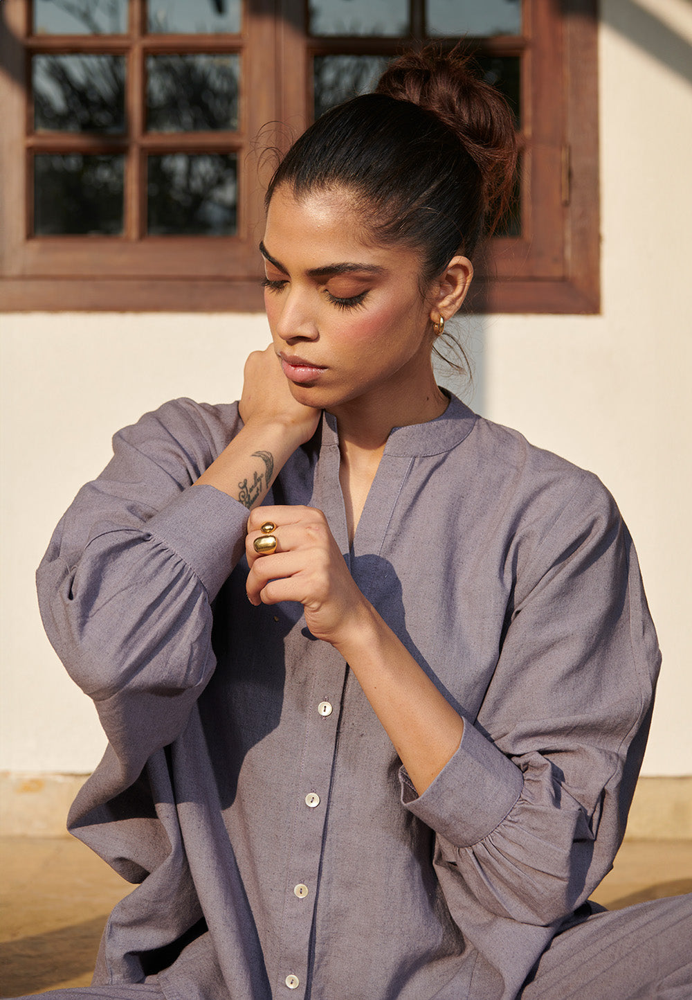 Dusk Co-Linen Dolman Shirt