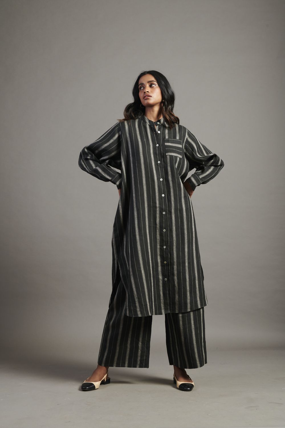 Dhaari Linen Shirt Dress