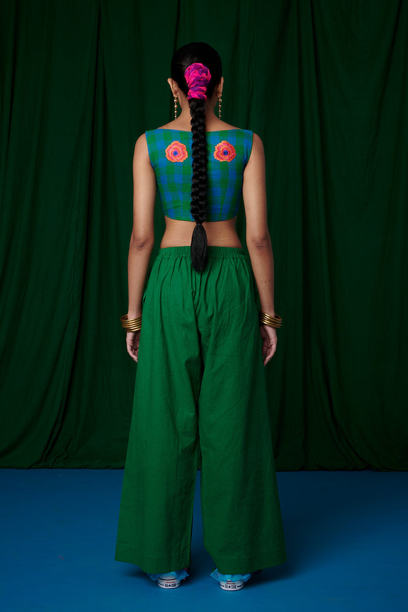 Linen Forest Bustier Top and Panna Wrap Pants linen by Saphed for women Worldwide
