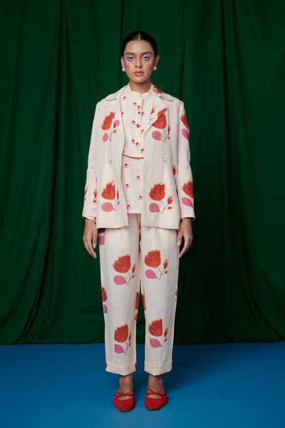 Wildflower Linen Jacket & Lounge Pants