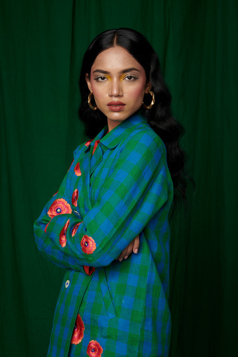 Forest Linen Jacket & Lounge Pants linen by Saphed for women Worldwide