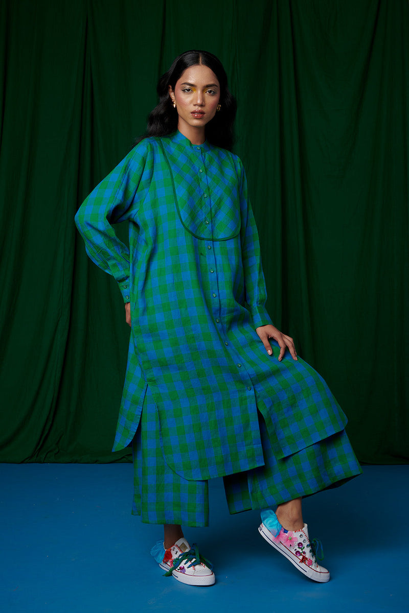 Forest Linen Shirt Dress linen by Saphed for women Worldwide