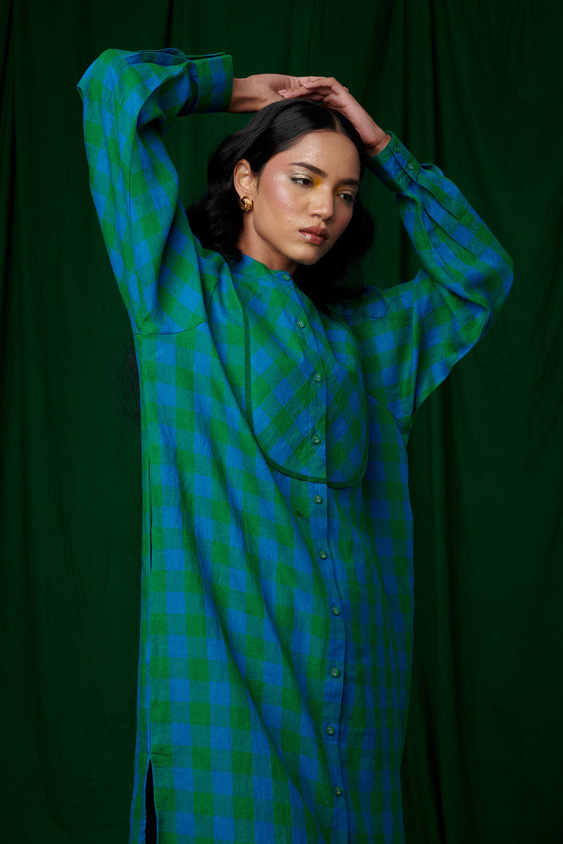 Forest Linen Shirt Dress & Culotte Pants linen by Saphed for women Worldwide