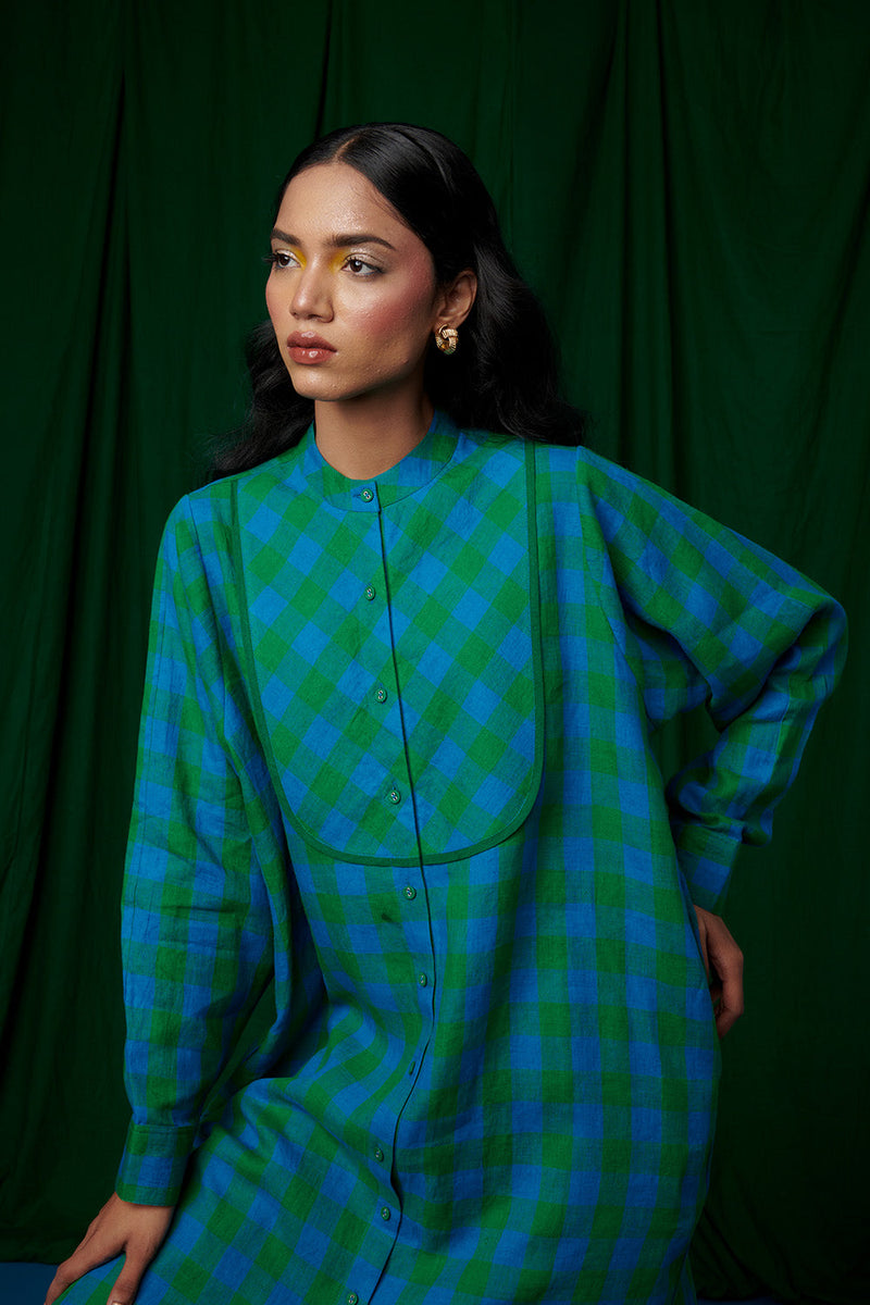 Forest Linen Shirt Dress linen by Saphed for women Worldwide
