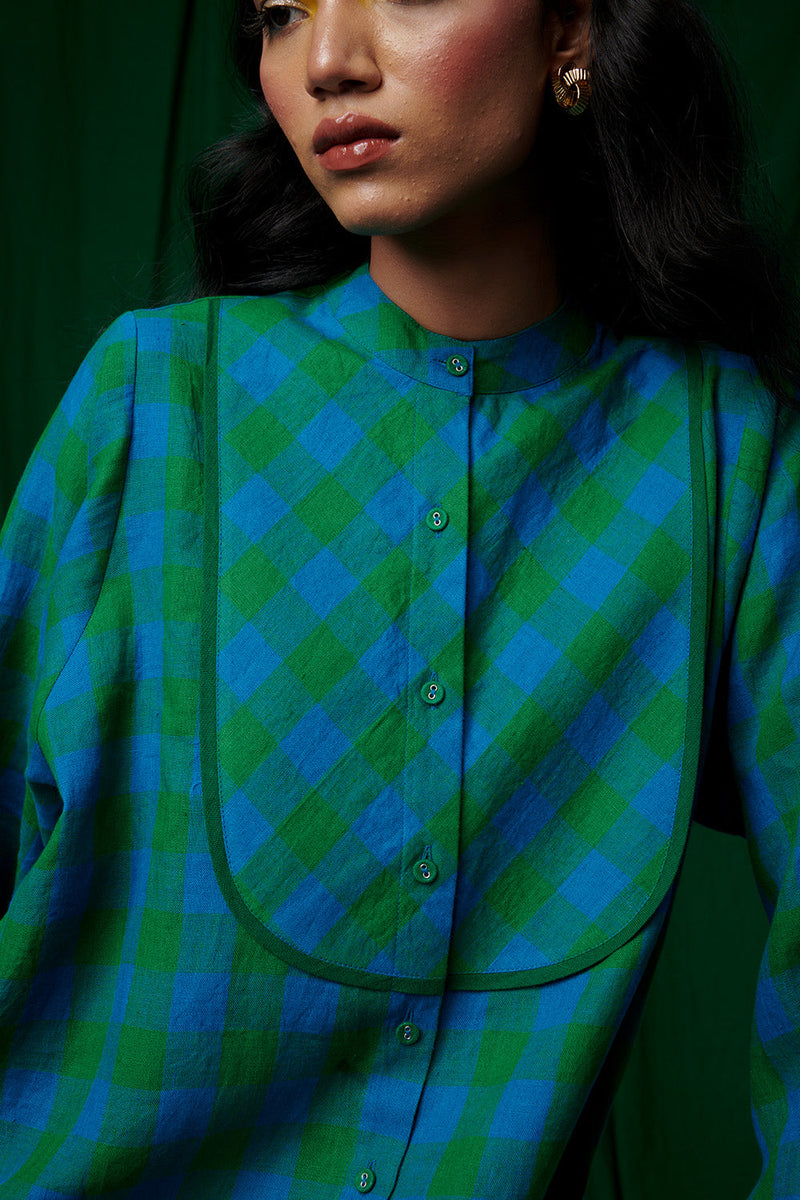 Forest Linen Shirt Dress & Culotte Pants linen by Saphed for women Worldwide
