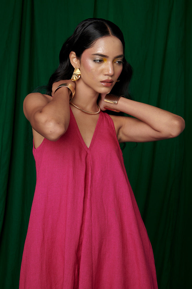 Rani Linen Flared Dress linen by Saphed for women Worldwide