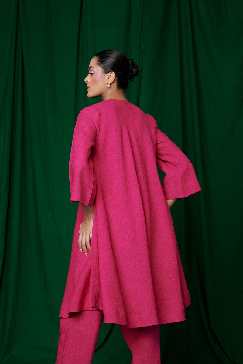 Rani Linen Pheran Kurta Set linen by Saphed for women Worldwide