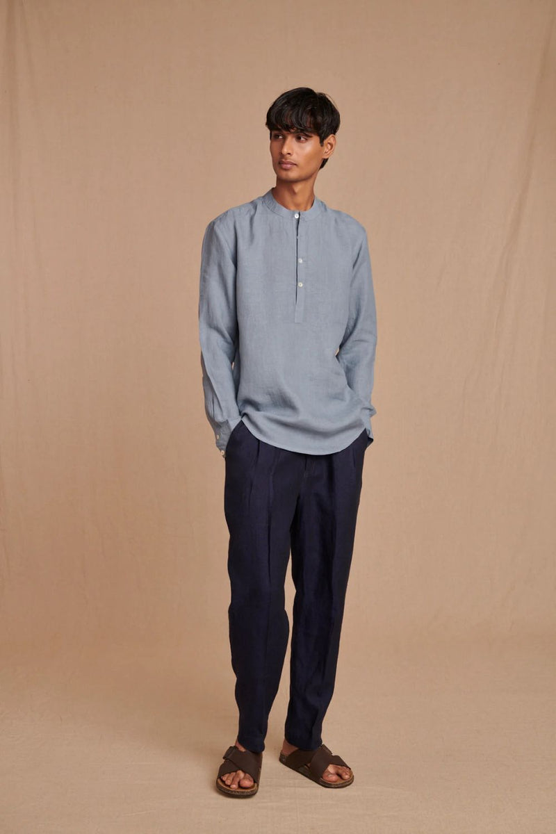 Sky Linen Men's Shirt Kurta linen by Saphed Men for men Worldwide