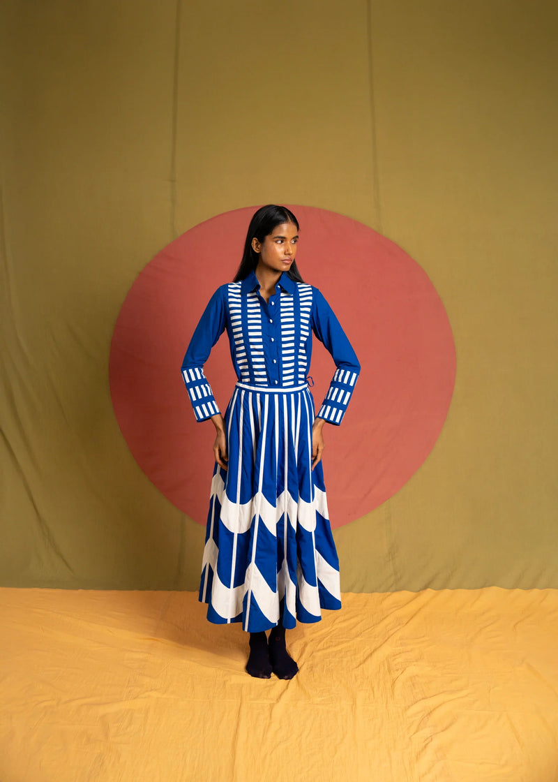 Scala Simp Skirt-Blue and White