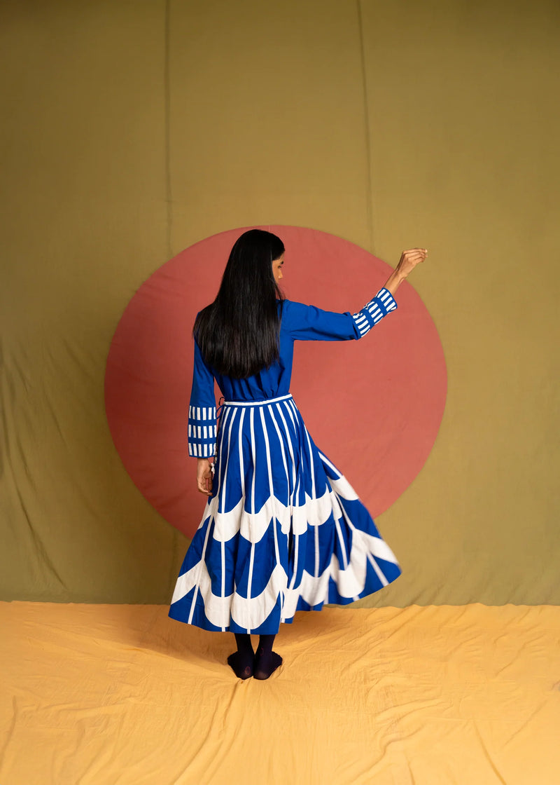 Scala Simp Skirt-Blue and White