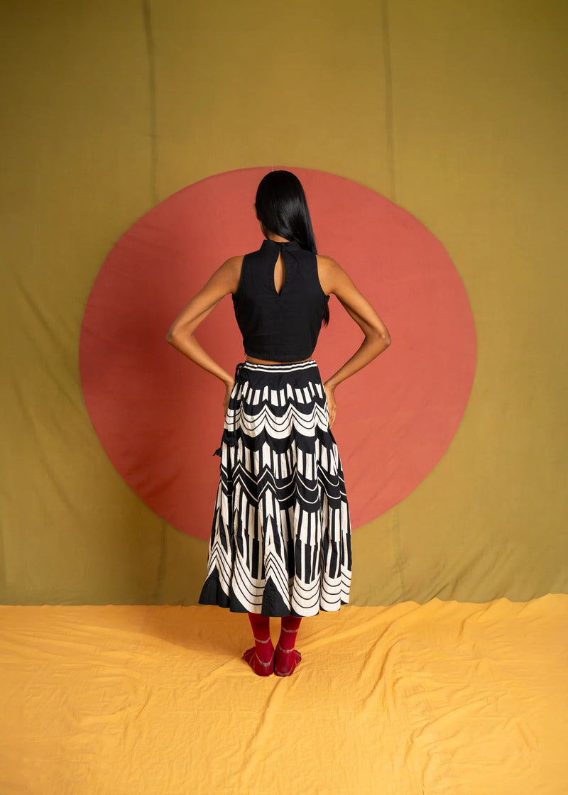 Scala Skirt-Black and White