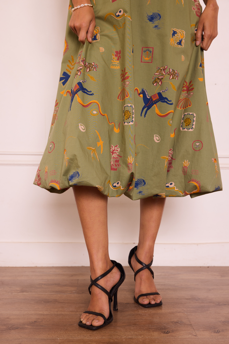 Sea Moss Organic Cotton Maxi Dress cotton by SUI for women Worldwide