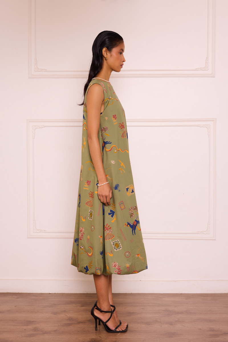 Sea Moss Organic Cotton Maxi Dress cotton by SUI for women Worldwide