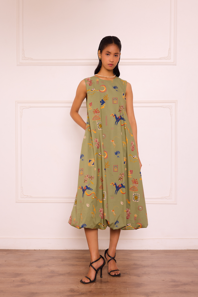 Sea Moss Organic Cotton Maxi Dress cotton by SUI for women Worldwide