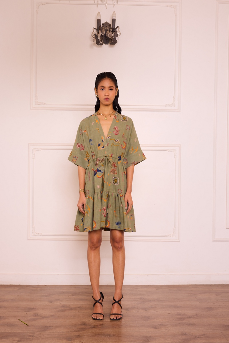 Seaside Bloom Handspun Handwoven Organic Cotton Dress cotton by SUI for women Worldwide