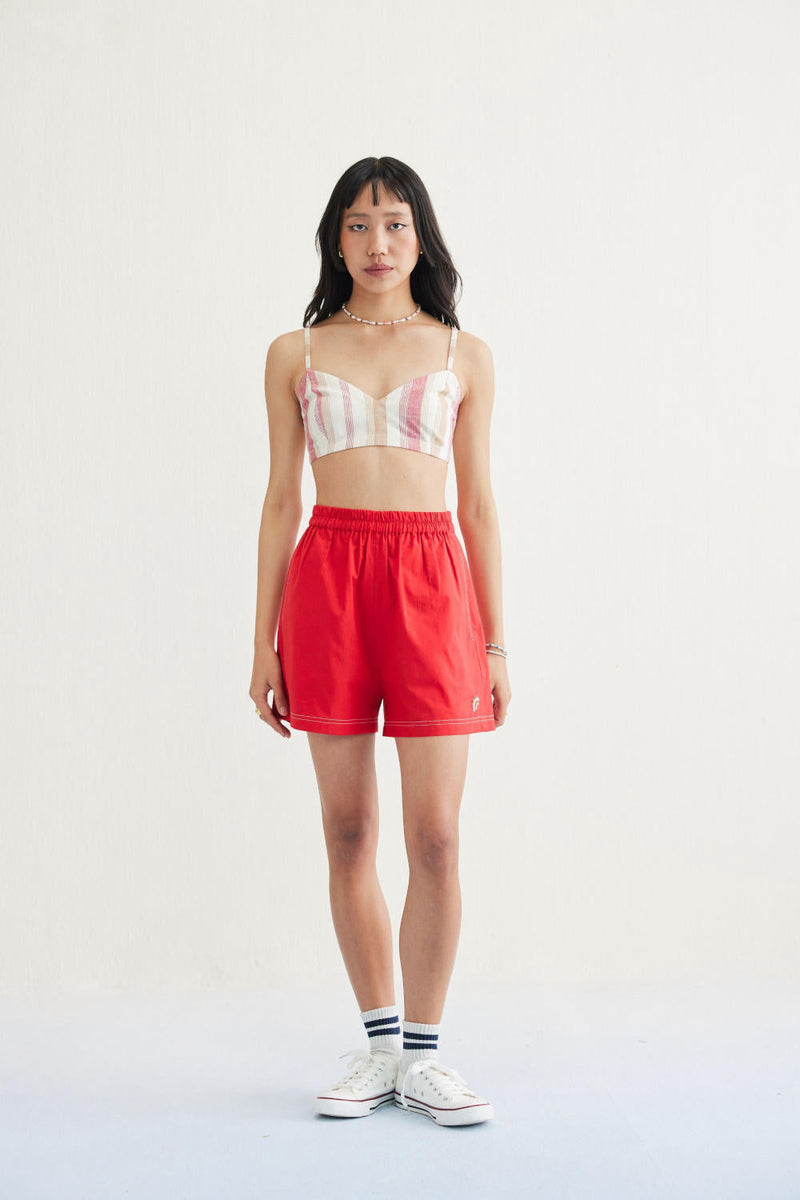 Serene Sea Handwoven Kala Cotton Bustier Top cotton by SUI in white color for women Worldwide