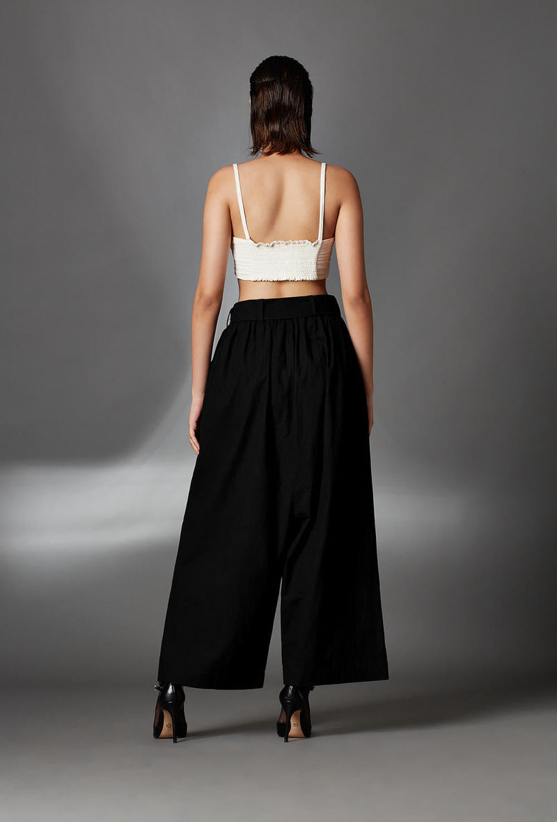 Serey Trousers-Black cotton by Chola in black color for women Worldwide