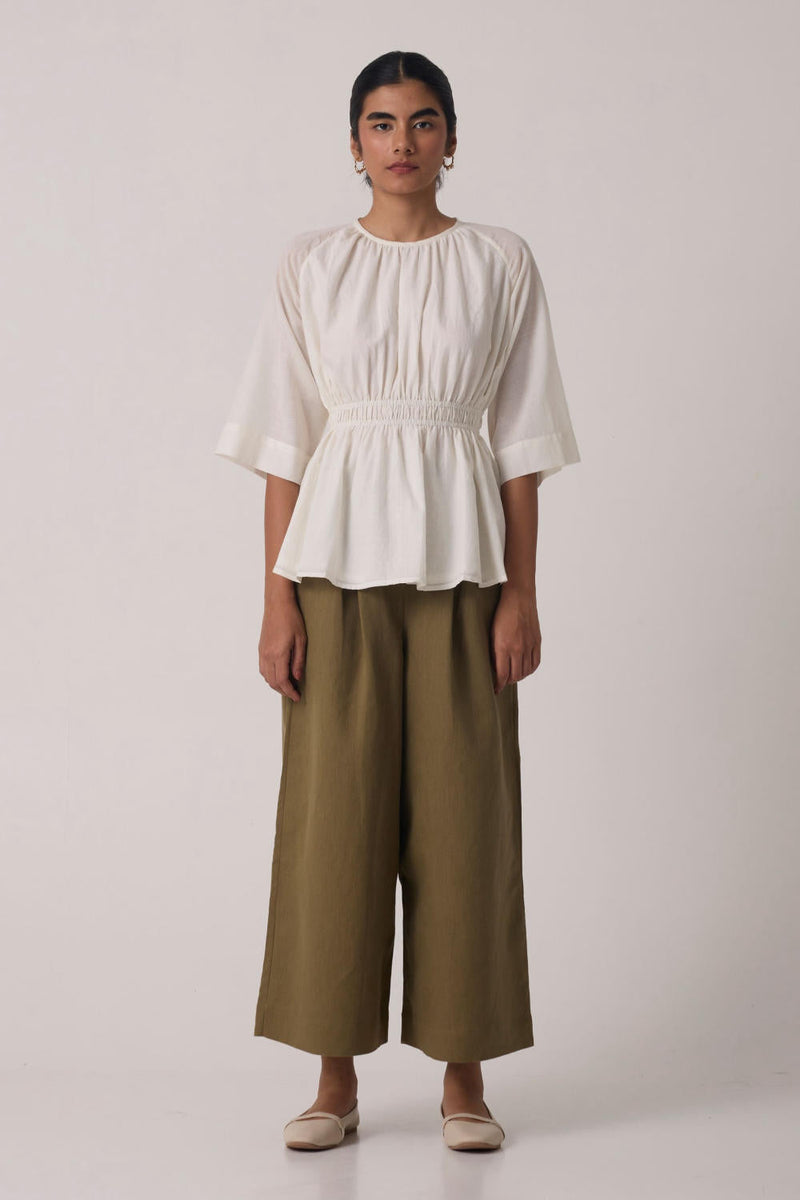 Sergio Off White Cotton Top cotton by The Summer House in white color for women Worldwide