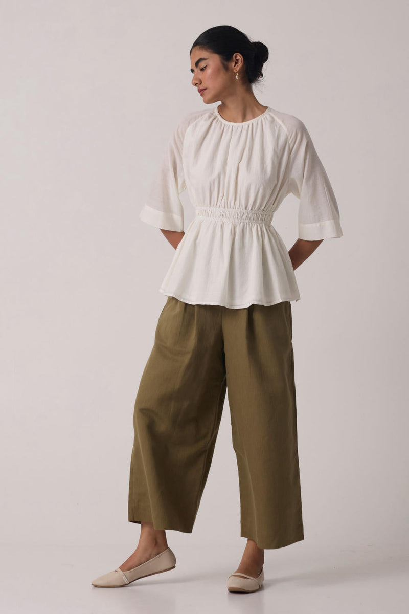 Sergio Off White Cotton Top cotton by The Summer House in white color for women Worldwide