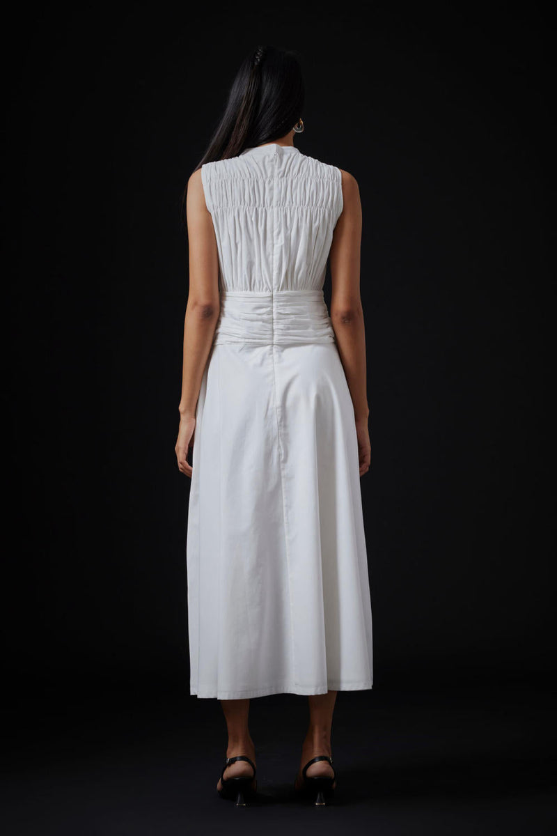 Shae Dress - Milk cotton by The Summer House in white color for women Worldwide