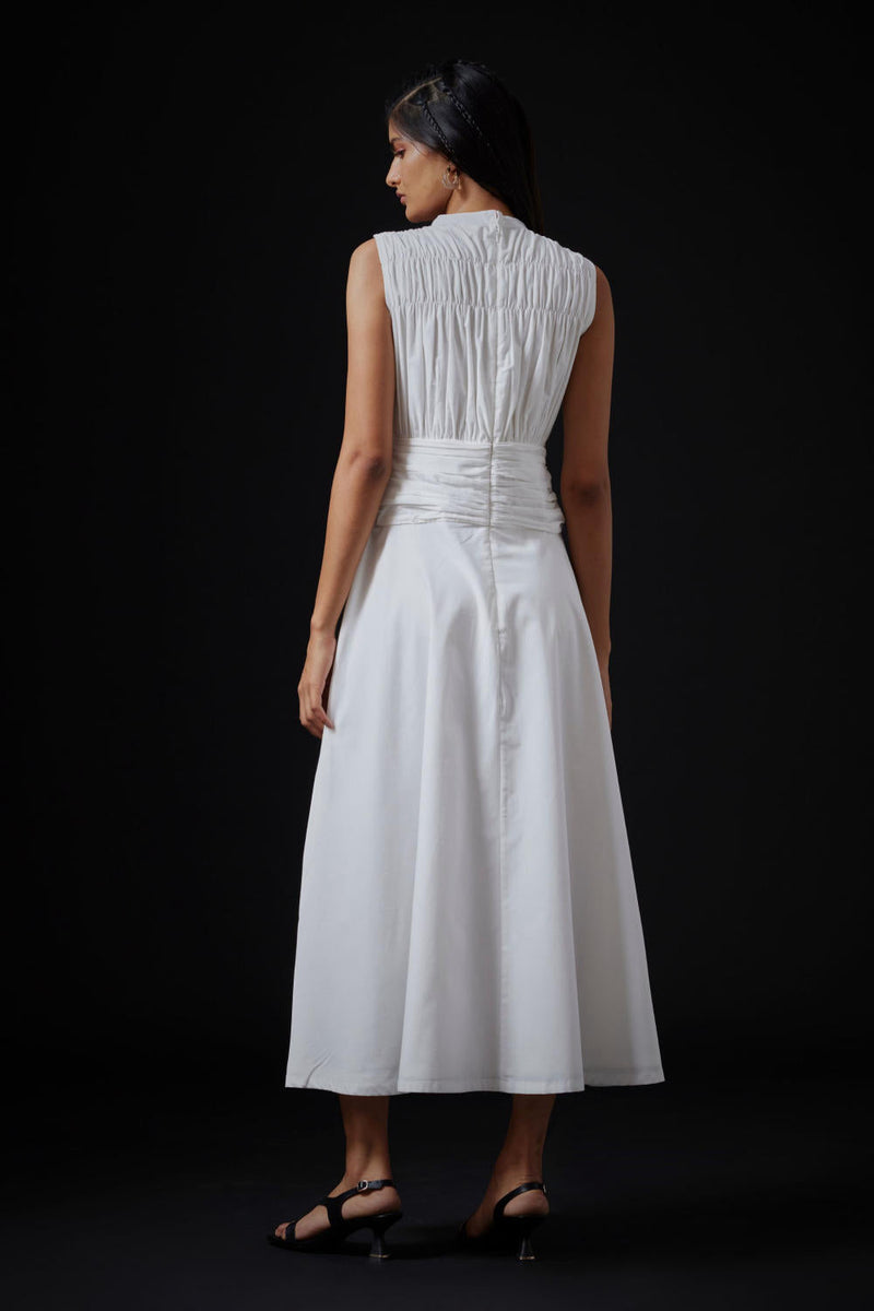 Shae Dress - Milk cotton by The Summer House in white color for women Worldwide
