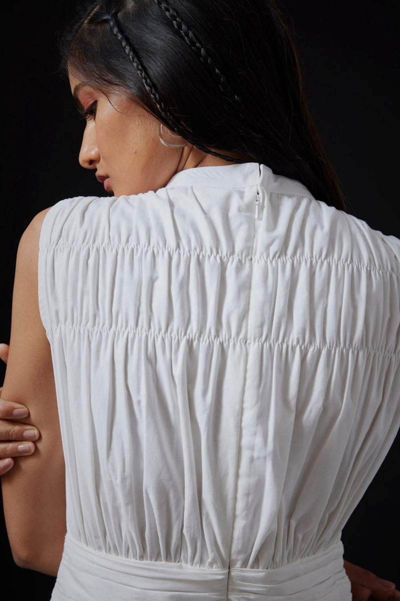 Shae Dress - Milk cotton by The Summer House in white color for women Worldwide