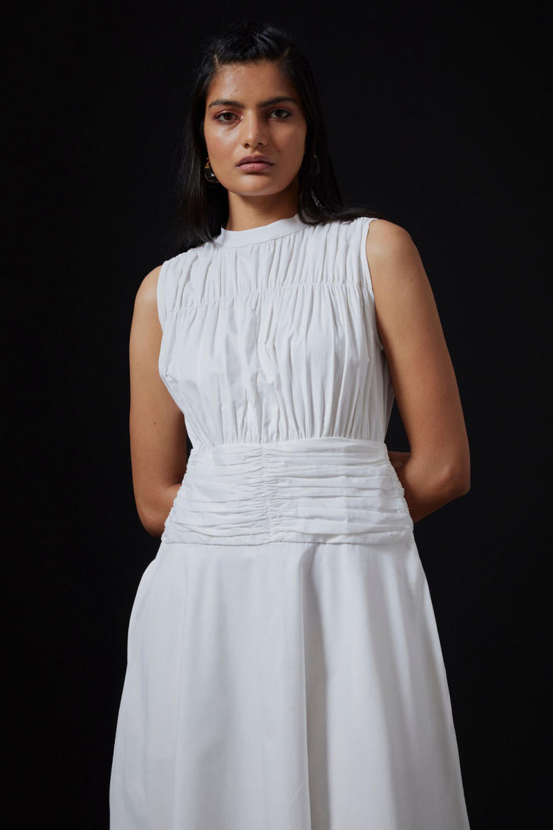 Shae Dress - Milk cotton by The Summer House in white color for women Worldwide