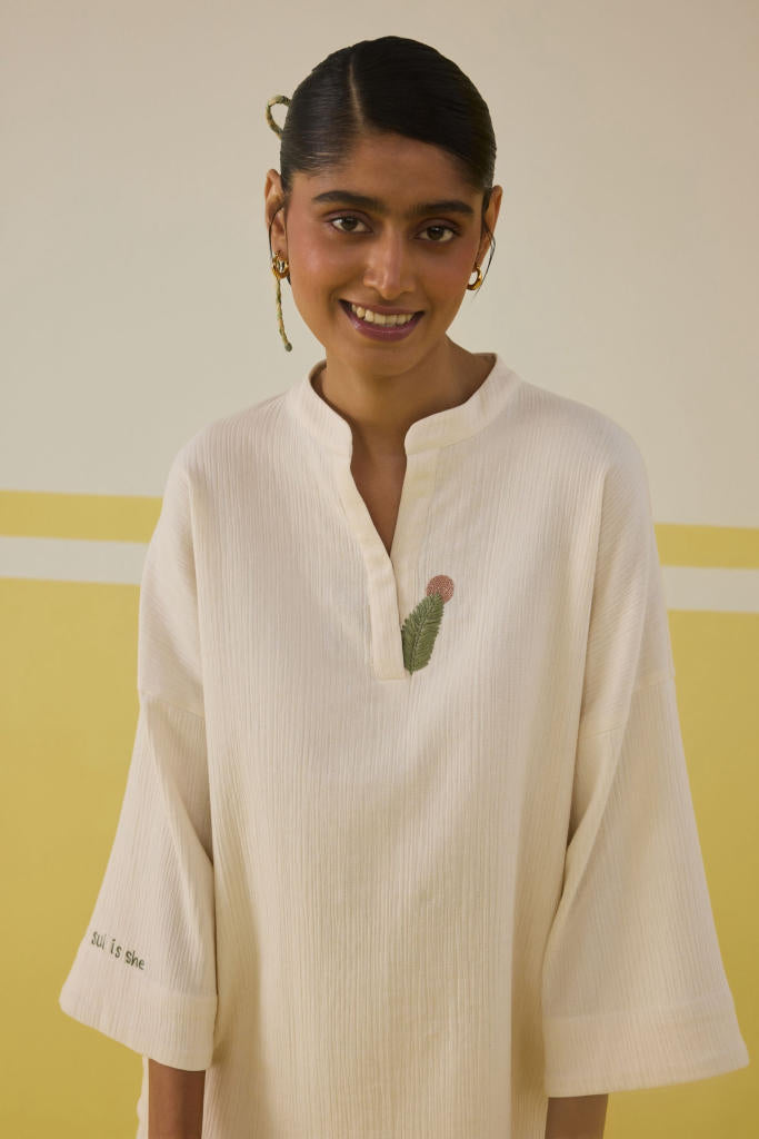 She Is Sunshine Organic Cotton Top cotton by SUI in white color for women Worldwide