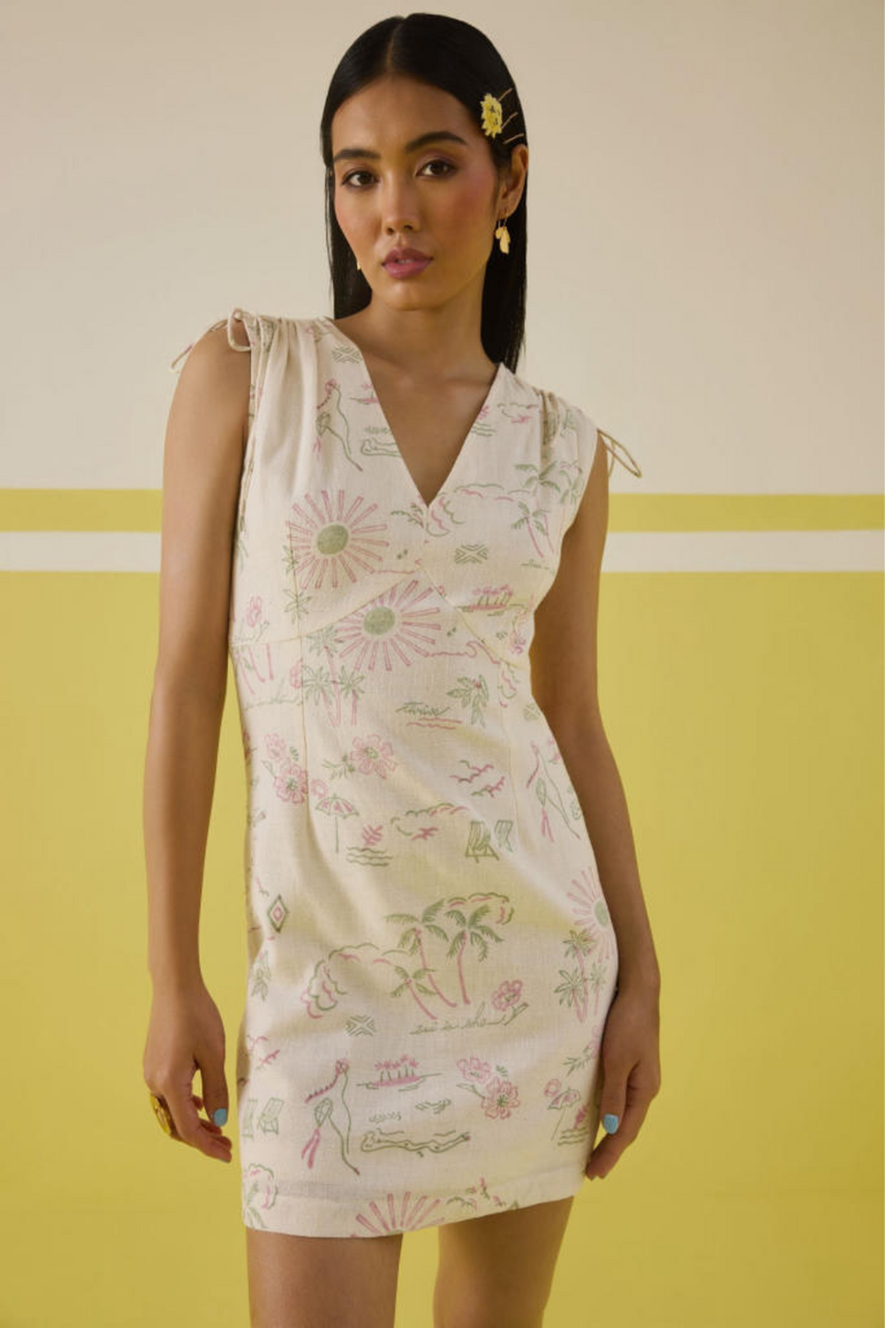 Shine Bright Handspun Handwoven Fitted Dress cotton by SUI in multi color for women Worldwide
