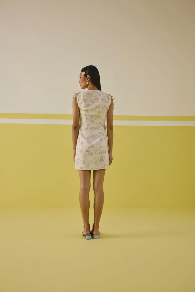 Shine Bright Handspun Handwoven Fitted Dress cotton by SUI in multi color for women Worldwide