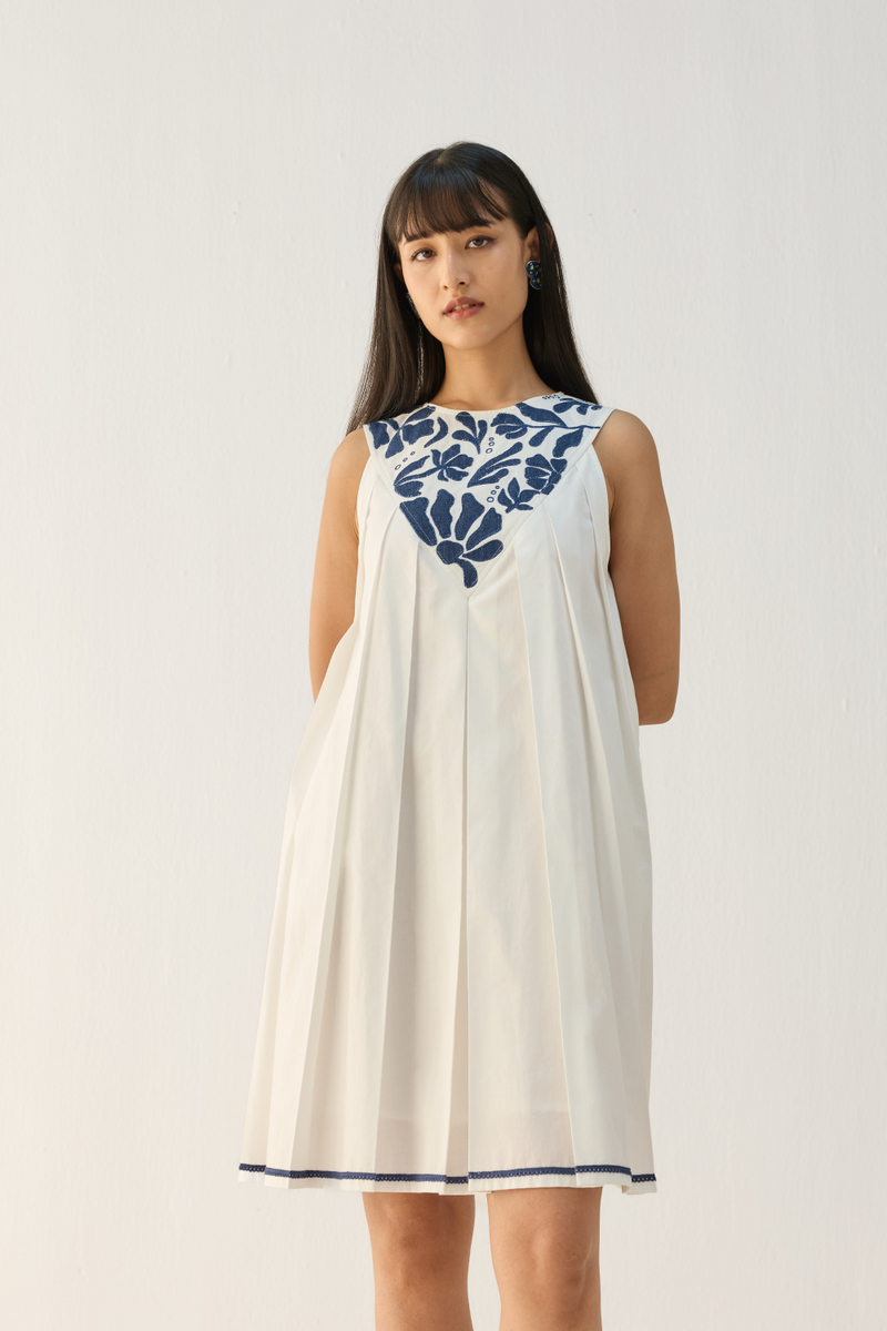 Shore Morning Organic Cotton Dress cotton by Sui in white color for women Worldwide