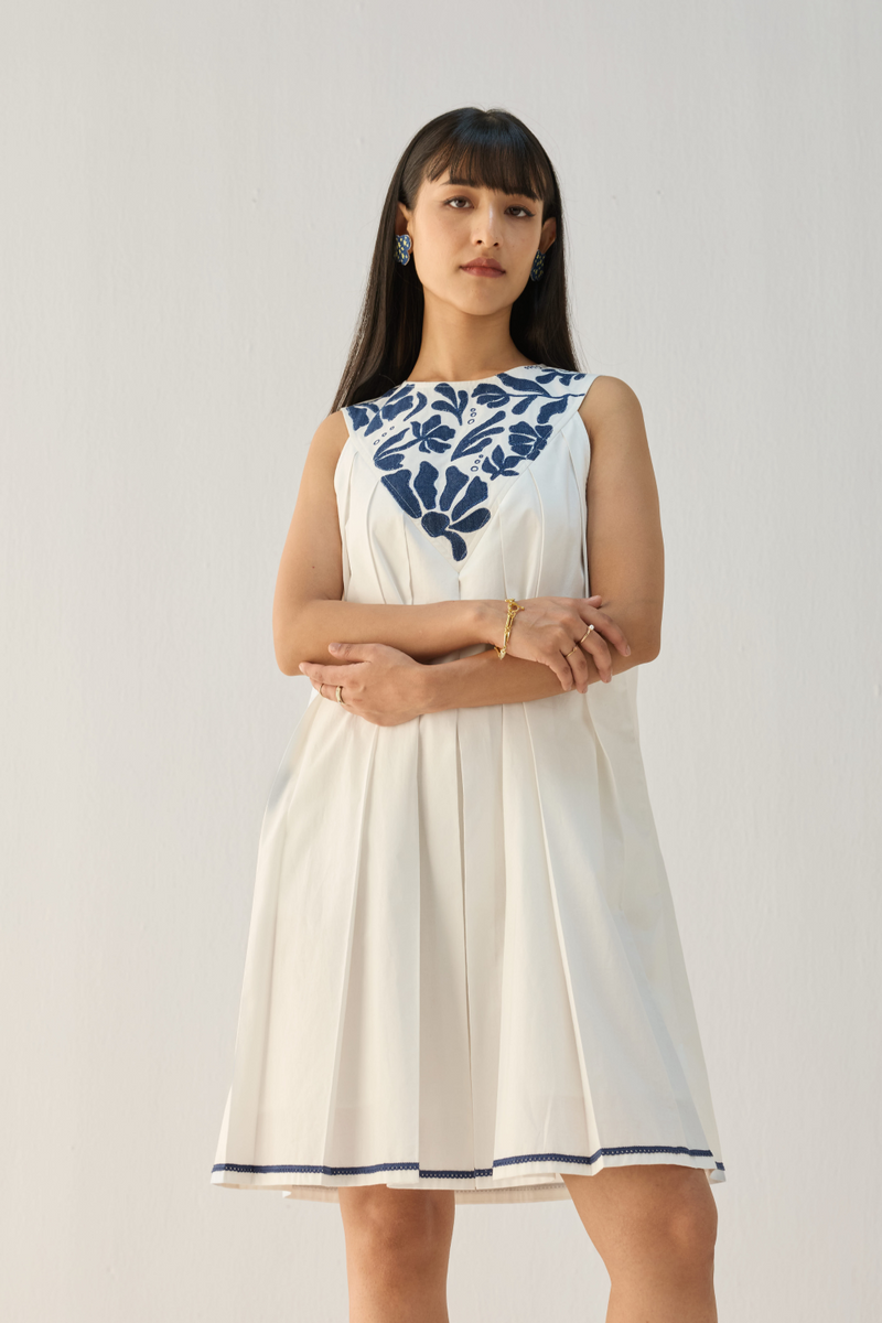 Shore Morning Organic Cotton Dress cotton by Sui in white color for women Worldwide