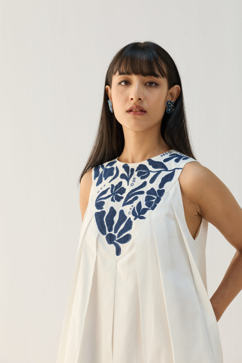 Shore Morning Organic Cotton Dress cotton by Sui in white color for women Worldwide