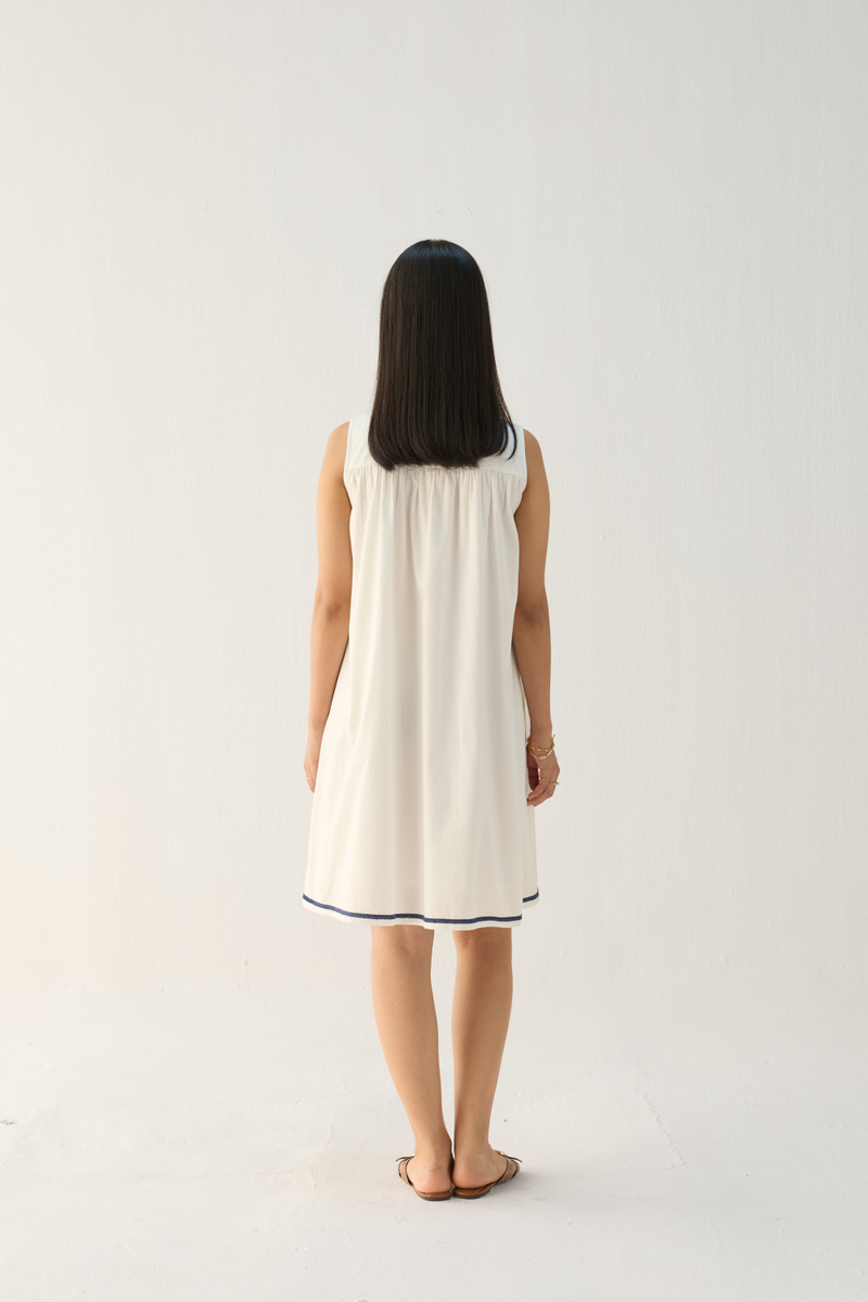 Shore Morning Organic Cotton Dress cotton by Sui in white color for women Worldwide
