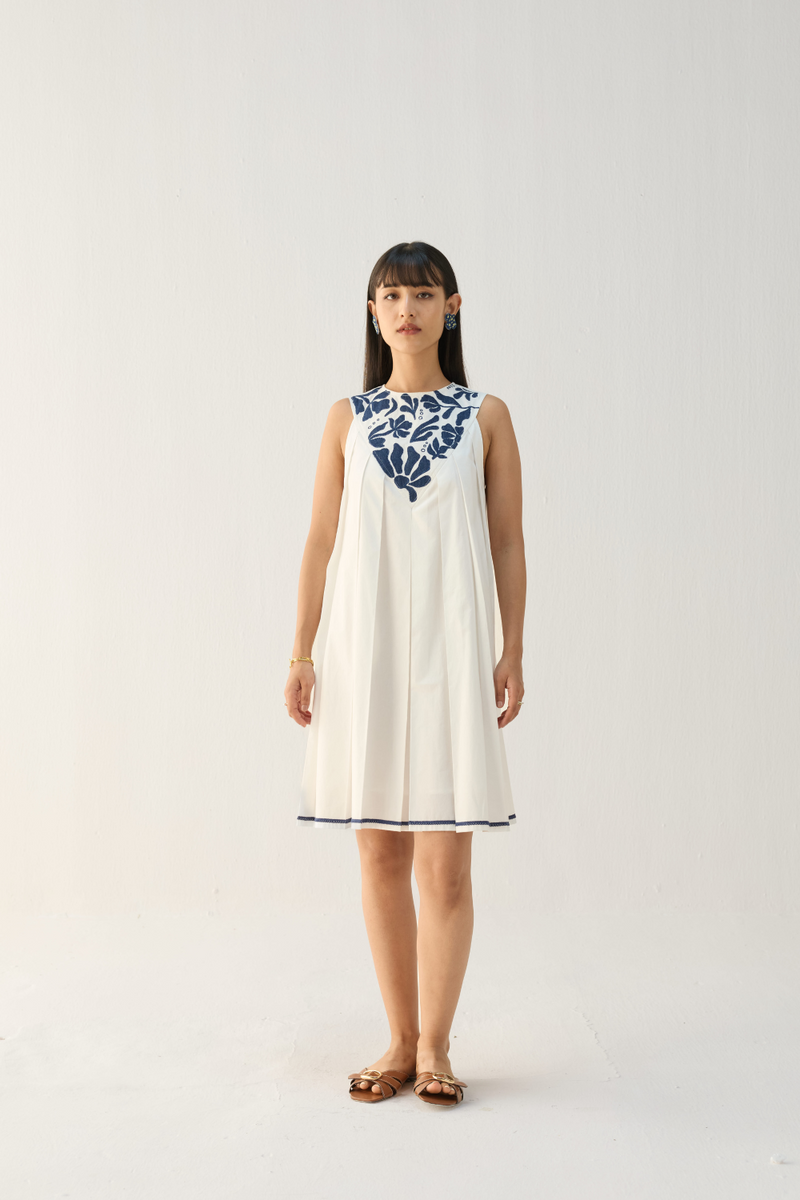 Shore Morning Organic Cotton Dress cotton by Sui in white color for women Worldwide