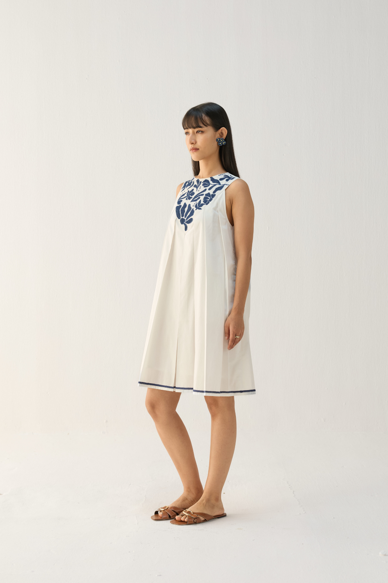 Shore Morning Organic Cotton Dress cotton by Sui in white color for women Worldwide