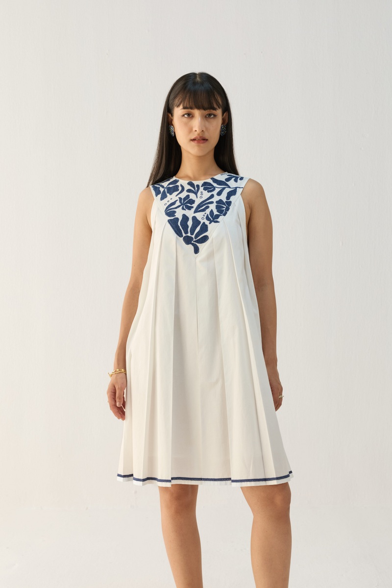 Shore Morning Organic Cotton Dress cotton by Sui in white color for women Worldwide