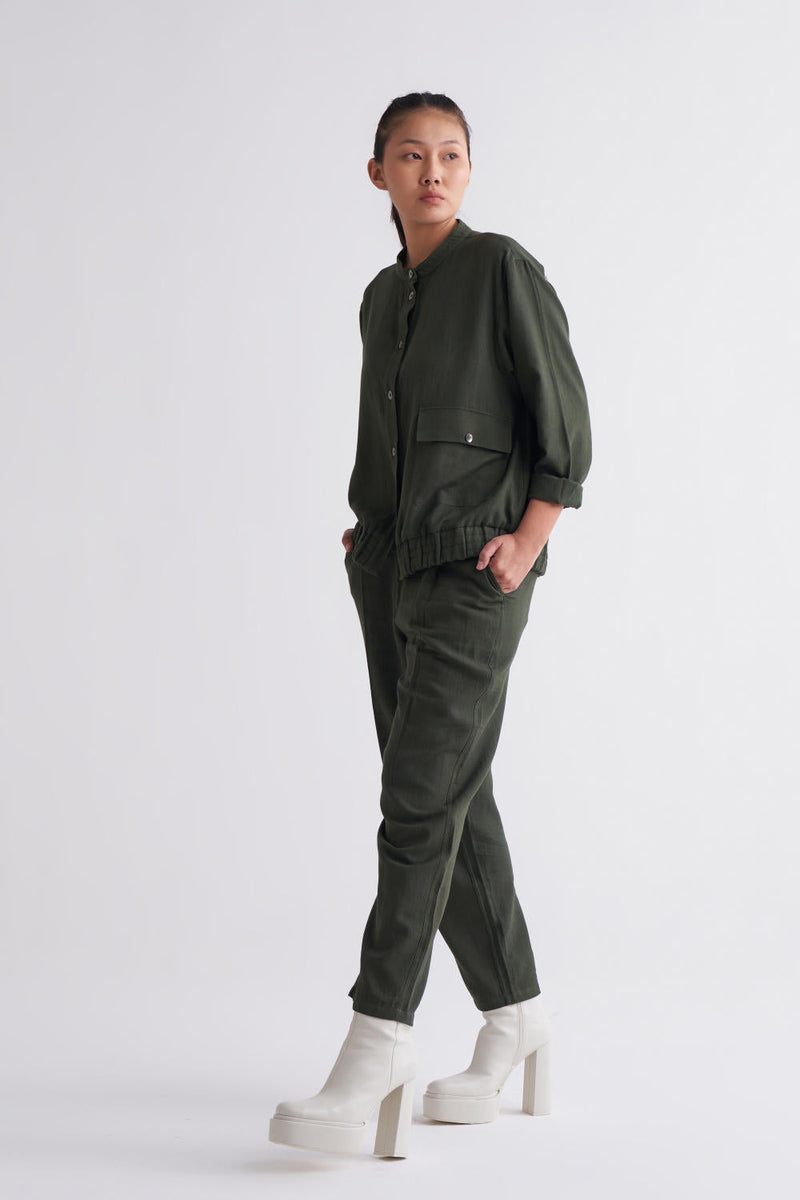 Short Jacket Co-ord - Olive Co-ord Set,Jackets & Overlays by THREE for women Worldwide