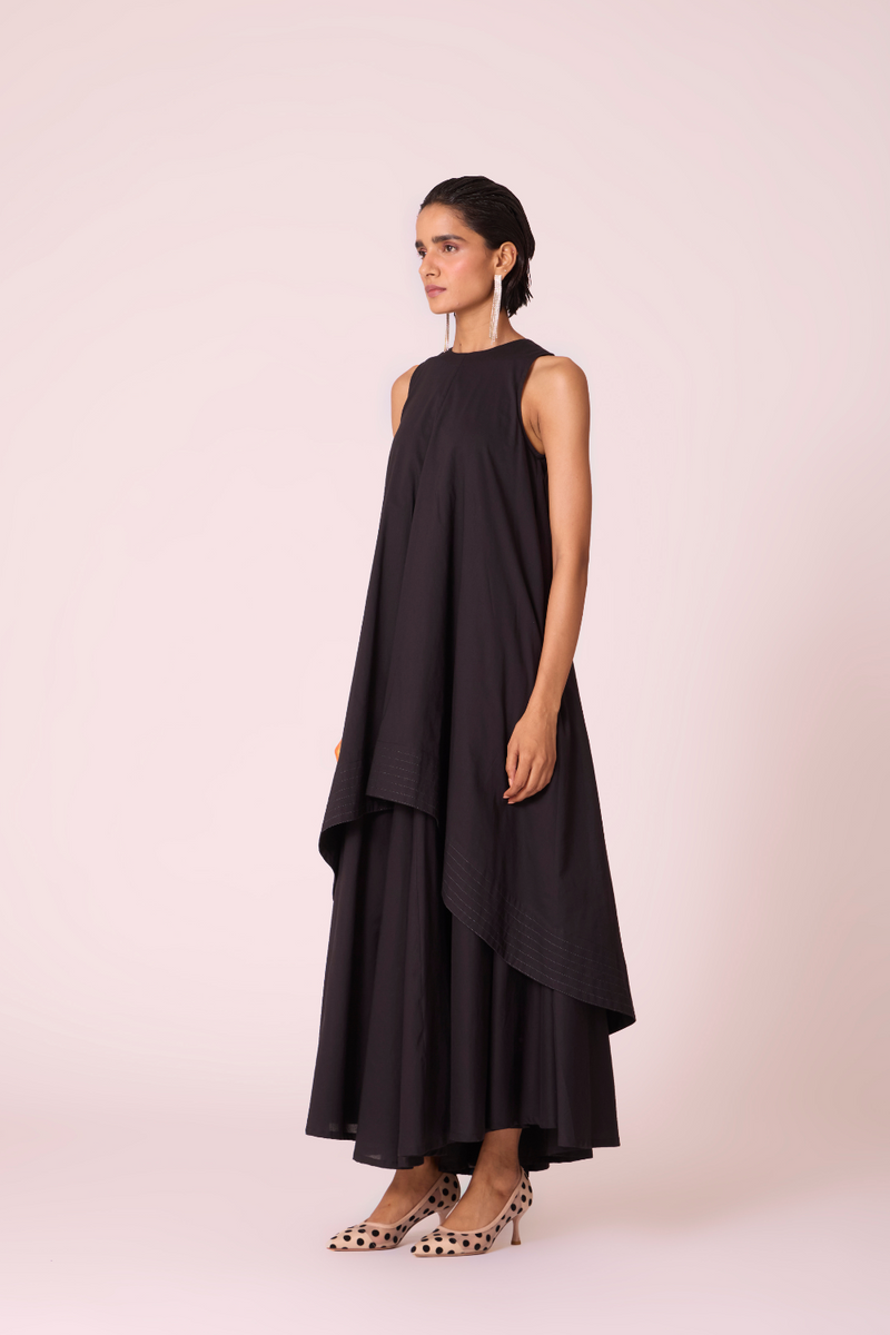 Sila Black Maxi Dress cotton by The Summer House in black color for women Worldwide